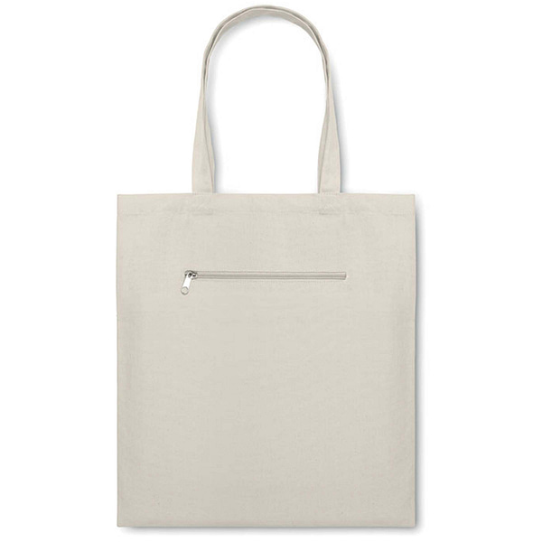 Canvas Shopping Bag With Zipper